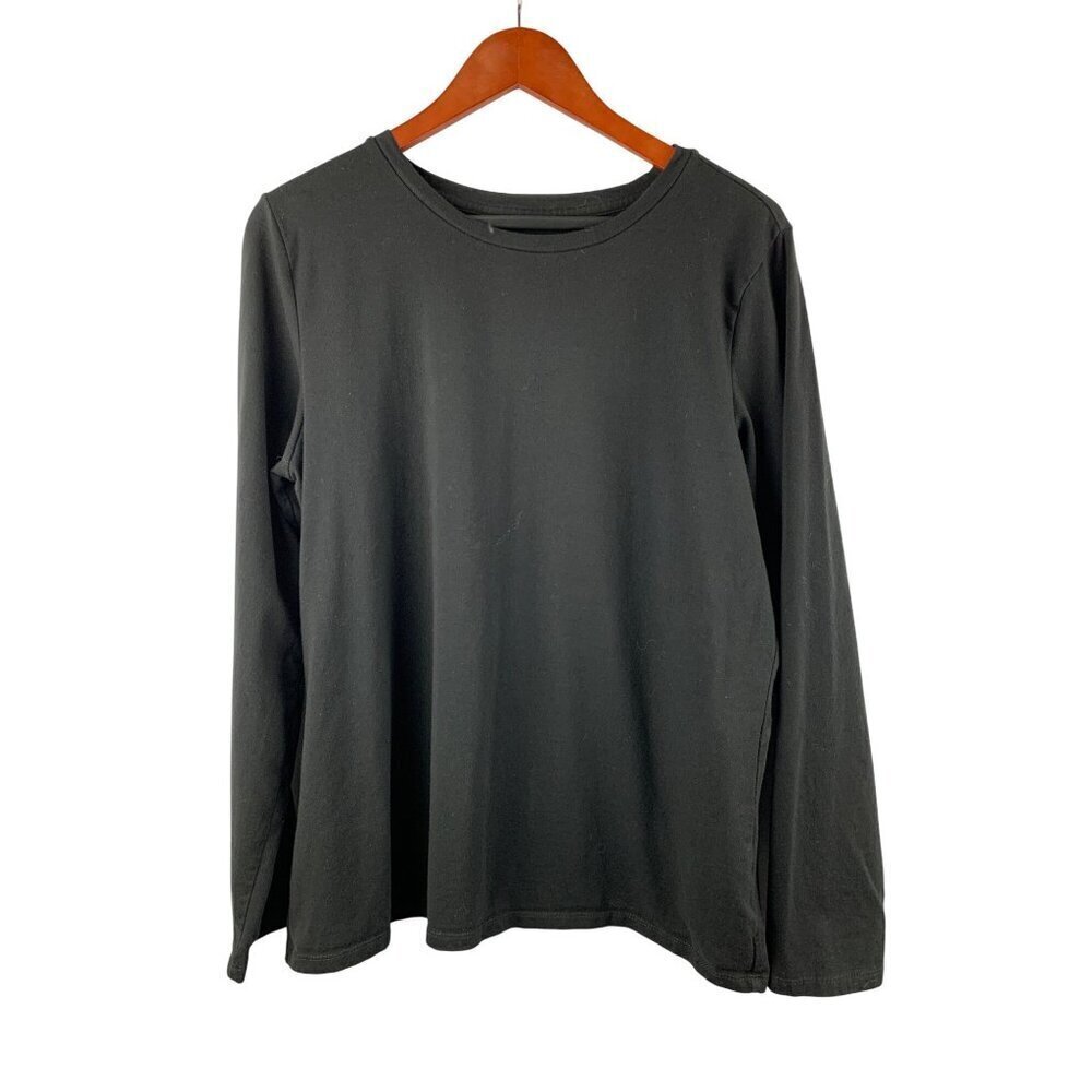 D&Co. Essentials Black Long Sleeve Top L Cotton Blend
